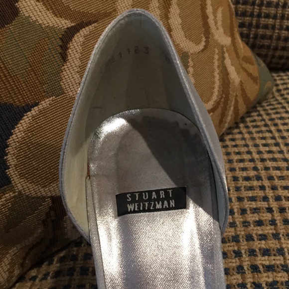 Stuart Weitzman Exotic Pewter Lame Pumps - Picture 2 of 6